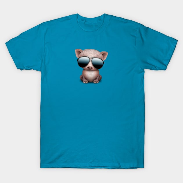 Baby Pig Wearing Sunglasses T-Shirt by jeffbartels